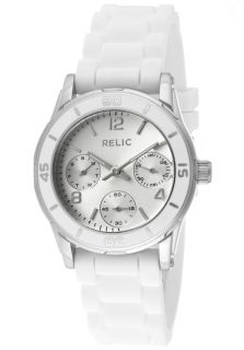 Relic ZR15582K  Watches,Womens Hannah Silver Dial White Silicone, Casual Relic Quartz Watches