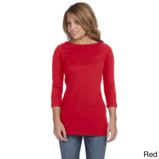 Bella Bella Womens Gwen Half Sleeve Boatneck T shirt Red Size XXL (18)