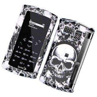 MULTI WHITE SKULL RUBBERIZED SNAP ON HARD SKIN FACEPLATE PHONE SHIELD COVER CASE FOR SANYO INCOGNITO 6760 + BELT CLIP Electronics