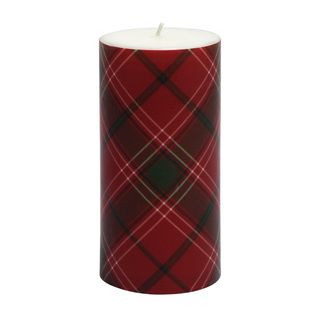 3 X 6 inch Christmas Plaid Pillar Candle (set Of 4)
