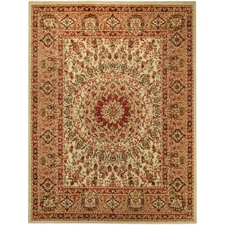Pasha Collection Medallion Traditional Ivory Area Rug (53 X 611)