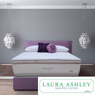 Laura Ashley Laura Ashley Lavender Euro Pillowtop Super size Full size Mattress And Foundation Set White Size Full