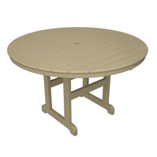 Trex Outdoor Furniture Monterey Bay 48 in Sand Castle Plastic Round Patio Dining Table