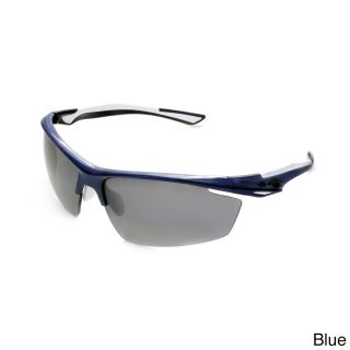 Hot Optix Hot Optix Mens Sport Wrap Sunglasses Blue Size Large