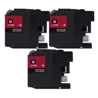 Brother Lc107 Magenta Compatible Ink Cartridge (remanufactured) (pack Of 3)