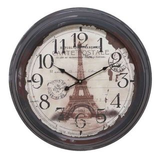 Eiffel Towel Metal Wall Clock