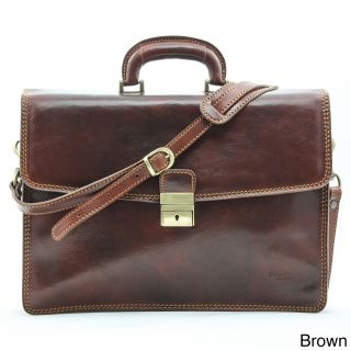 Alberto Bellucci Vernio Single Compartment Leather Briefcase