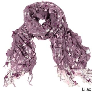 La77 Ruffled Floral Sewn Scarf