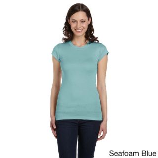 Bella Bella Womens Longer Length Crew Neck T shirt Blue Size M (8  10)