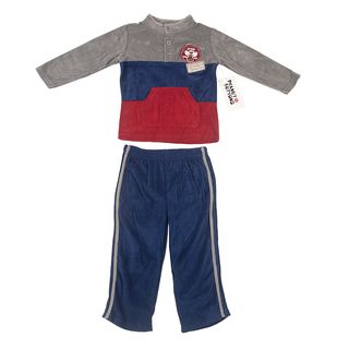 Peanut Buttons Boys Grey And Navy Mock Neck Clothing Set