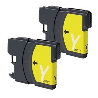 Brother Lc61 Remanufactured Compatible Yellow Ink Cartridge (pack Of 2)