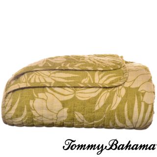 Tommy Bahama Plantation Floral Lime Quilted Throw