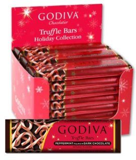 Godiva Holiday Peppermint Truffle Bar 1.5oz (8 pack)  Chocolate Truffles  Grocery & Gourmet Food