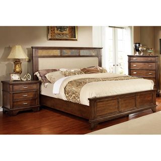 Furniture Of America Glisea Brown Cherry Platform Bed With Slate Insert