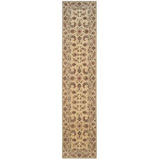 Safavieh Handmade Persian Court Beige/ Beige Wool/ Silk Rug (26 X 10)