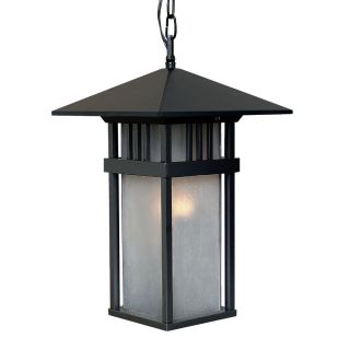Bali Collection 1 light Outdoor Matte Black Hanging Lantern Fixture