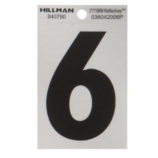 The Hillman Group 3 in Black and Silver Reflective House Number 6