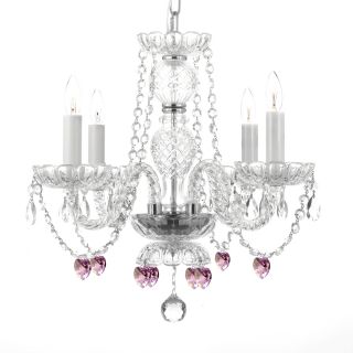 Gallery Venetian Style Crystal Chandeleir With Pink Crystal Hearts