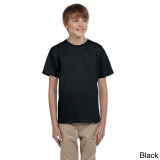 Jerzees Youth Boys Hidensi t Cotton T shirt Black Size L (14 16)