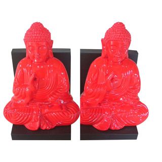 Red Buddha Bookend (set Of 2)