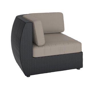 Corliving Seattle Patio Corner Seat In Textured Black Weave