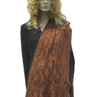 SHAWL   STOLE CASHMERE PASHMINA WRAP WITH ALL OVER CREWEL EMBROIDERY
