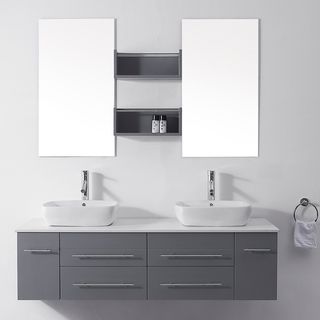 Virtu Virtu Usa Augustine 59 inch Grey Double Sink White Stone Vanity Set Grey Size Double Vanities