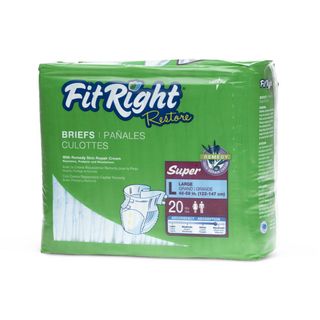 Medline Fitright Restore Briefs With Remedy Skin Repair Cream (80 Count)