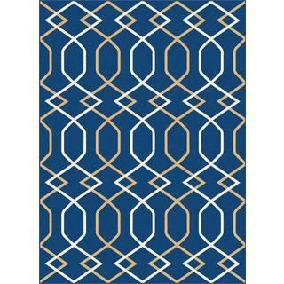 Metropolis Navy Contemporary Area Rug (53x73)