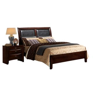 Global Furniture Usa Merlot/ Black Pvc Celia King Bed Brown Size King