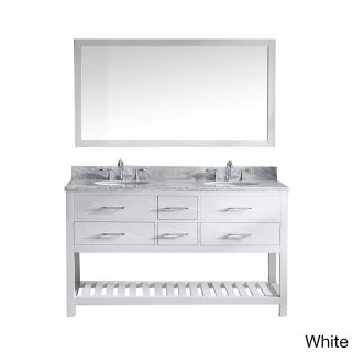 Virtu Virtu Usa Caroline Estate Carrera Marble Double Sink Bathroom Vanity And Mirror White Size Double Vanities