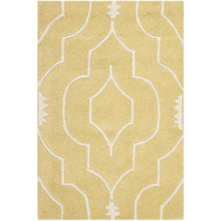 Safavieh Handmade Moroccan Chatham Light Gold/ Ivory Geometric Wool Rug (3 X 5)