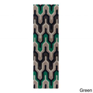 Hand tufted Geometric Contemporary Runner Rug (26 X 8)