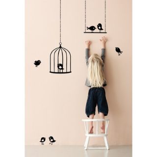 ferm LIVING Tweeting Birds Wall Decal 2073 01 / 2073 09 / 2073 13 Color Black