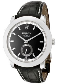 Rolex 5241 6 D  Watches,Mens Cellini Cellinium Mechanical Black Dial Black Genuine Crocodile, Luxury Rolex Mechanical Watches