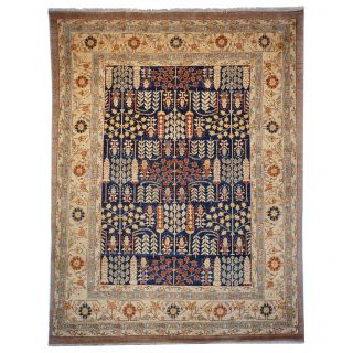 Safavieh Hand knotted Samarkand Navy/ Light Gold Wool Rug (8 X 10)
