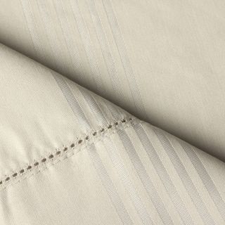 Elite Home Products, Inc Sedona Woven Stripe Cotton Rich 400 Thread Count 4 piece Sheet Sets Taupe Size Twin
