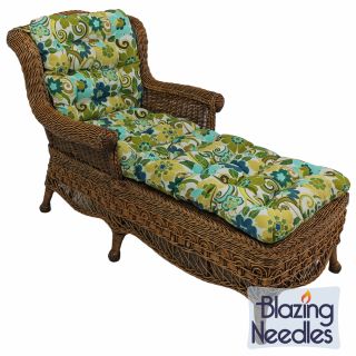 Blazing Needles 74 inch Spun Poly Outdoor Chaise Lounge Cushion