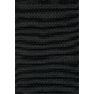 Hand Woven Rhythm Black Wool Rug (36 X 56)