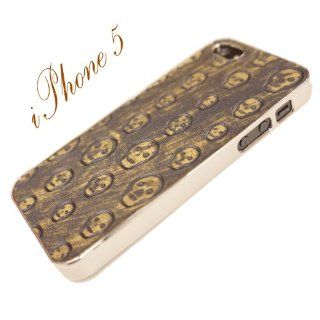 Silver Snap on iPhone 5 Cover Case Gold Skull Logo Design for iPhone 5 Cell Phones & Accessories