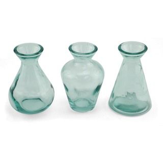 Small Assorted Recycled Glass Vases (set Of 3)