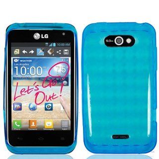 [K@K] PREMIUM LG MS770/MOTION 4G CRYSTAL SKIN BLUE Cell Phones & Accessories