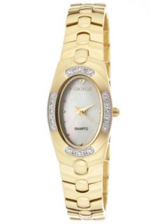 Croton CN207313YLMP  Watches,Womens White Diamond (0.05 ctw) White MOP Dial Gold Tone Brass, Casual Croton Quartz Watches