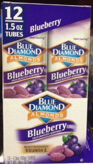 Blue Diamond Blueberry Flavored Almonds, 1.5 oz tubes, 12 tubes each box  Cooking And Baking Almonds  Grocery & Gourmet Food