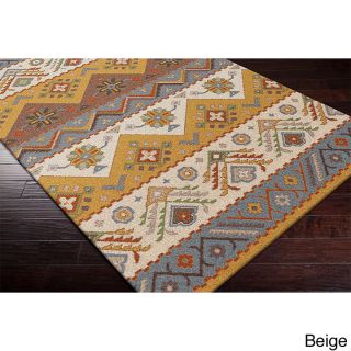 Surya Carpet, Inc Hand tufted Plumas Transitional Aztec Wool Area Rug (8 X 10) Green Size 8 x 10