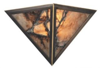 Elk Lighting 9003/2 Alabaster Stone / Glass Wall Washer Sconce from the Imperial Granite Collection, Dark Antique Brass    