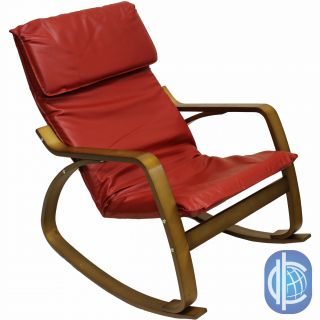 Stockholm Bentwood Faux Leather Rocking Chair
