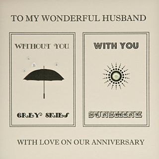 FIVE DOLLAR SHAKE   Husband with you without you anniversary card