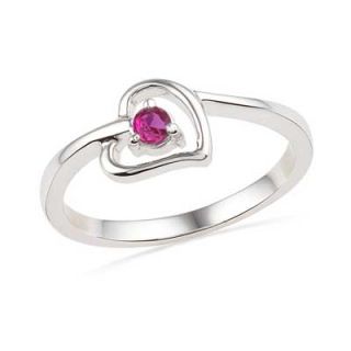 Lab Created Ruby Heart Ring in Sterling Silver   Zales
