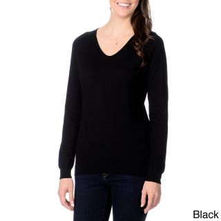 Ply Cashmere Ply Cashmere Womens Scoop Neck Sweater Black Size M (8  10)